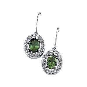   Tourmaline Diamond Earrings in 14k White Gold (0.375 Ct. tw.) Jewelry