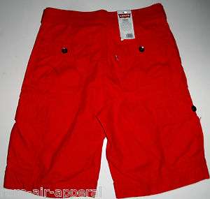 LEVIS SQUADRON RELAXED RED MENS CARGO SHORTS & BELT  