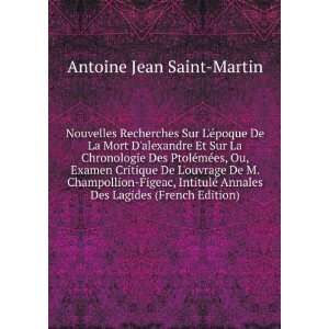   Annales Des Lagides (French Edition) Antoine Jean Saint Martin Books