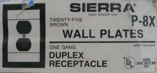 New Sierra P8X 1 Gang Duplex Recep Wall Plate Lot of 23  