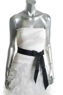 Tadashi Shoji NEW White Formal Dress Silk Pleated Front 6  