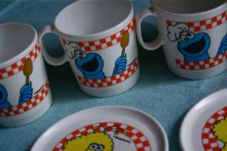Vintage Sesame Street Muppets Play dishes cups and pitcher Chilton 