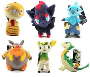   Set Dewott, Pignite, Scraggy, Zorua, Deerling and Servine Plush NEW