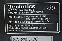 For Parts Technics AM FM Stereo Receiver Tuner Amplifier Amp SA 828 