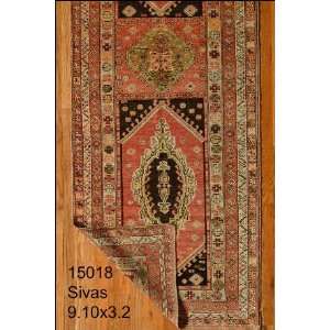  3x9 Hand Knotted Sivas Turkey Rug   32x910