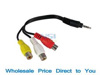 5mm Mini AV Male to 3RCA Female M/F Audio Video Cable (Lots 5)