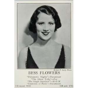  1930 Bess Flowers Chinatown Nights Paramount Fox MGM Ad 