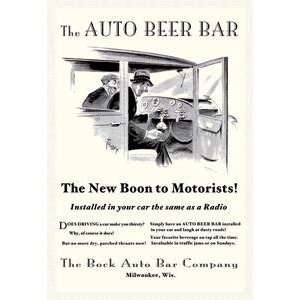   Paper poster printed on 12 x 18 stock. Auto Beer Bar