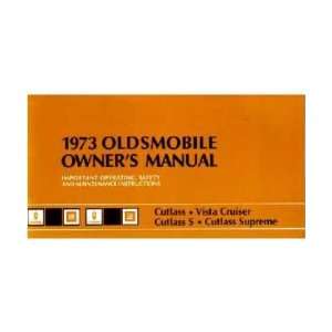  1973 OLDSMOBILE CUTLASS S VISTA CRUISER Owners Manual 