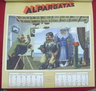 Molina Campos Argentina Alpargatas Calendar Gauchos 62 L@@K  