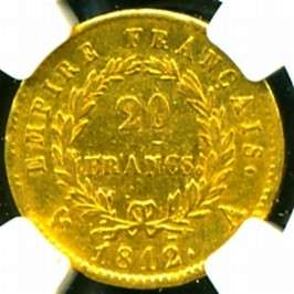 1812 A FRANCE NAPOLEON GOLD COIN 20 FRANCS NGC RARE GEM  