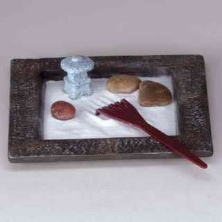 Asian Oriental Chinese Miniature Zen Garden Desk Set  