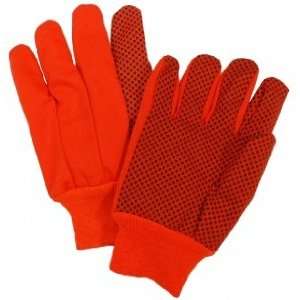  Orange Plastic Dot Canvas Glove (lot of 12)