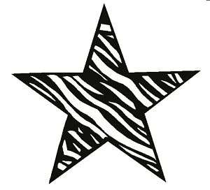 Zebra Star Car Laptop Decal Vinyl Sticker Animal Print  