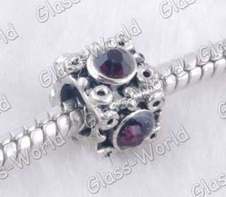 30PCS Charms Silver Rhinestone Space Beads 4.5MM Hole  