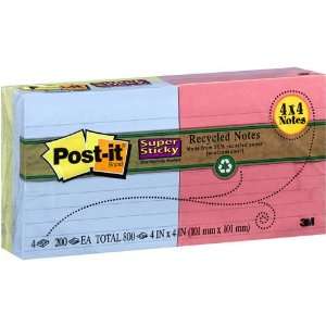  Post it Brand Super Sticky 4x4in Notes, 30% Recycled Paper 