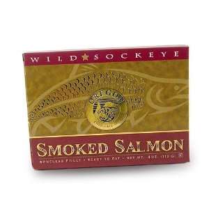 Smoked Sockeye Salmon Fillet 4oz  Grocery & Gourmet Food