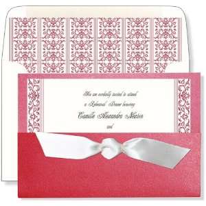   and Formal Invitations   Red Versailles Pocket Ribbon Invitation