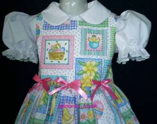 NEW Cute Easter Eggs/Baskets Patchworks Dress 12M 10yrs  