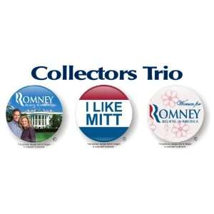  Set of 3 Collectors Pack Mitt Romney Republican Tea Party President 