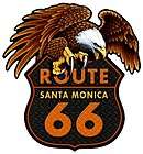Route 66 shield w/ Eagle Santa Monica custom shape sign
