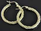 14K Gold Rope Hoop Earrings  