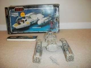 Vintage Star Wars Y Wing Fighter Ship 100% Complete with Box b  