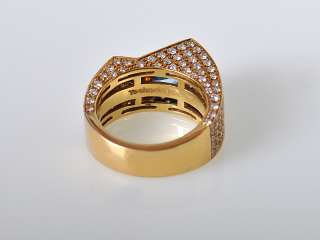 Technomarine Yellow Gold Diamond Topaz Sculpted Ring  