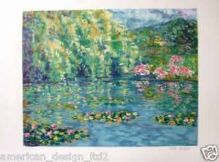 Nicole Gourdon Untitled Lily Pond Original Lithograph Hand Signed by 