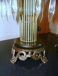 Art Nouveau Brass/Crystal Girandole Lamps~Refurbished  