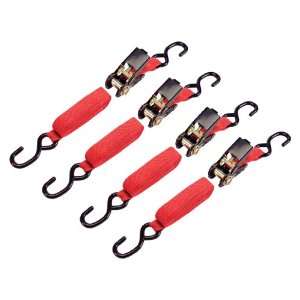  TEKTON 6222 15 Foot by 1 Inch Ratchet Tie Downs, 4 Piece 