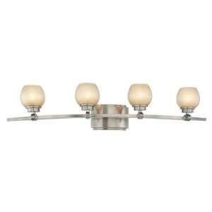   Nickel Bath Vanity Fixture with Brushed Caramel Silk Glass 6244 84