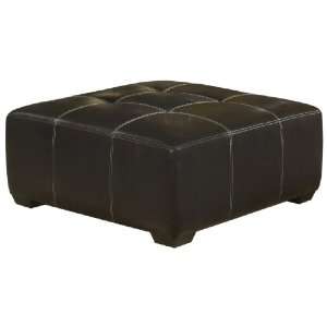   Wexford Faux Leather Cocktail Ottoman, Dark Brown