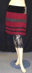 NWT JEAN PAUL GAULTIER Red Pleated Skirt 42 8 $1260  