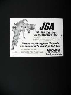 DeVilbiss Aerograph JGA Car Finish Spray Gun 1956 print Ad 