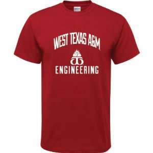 West Texas A&M Buffaloes Cardinal Red Youth Engineering Arch T Shirt