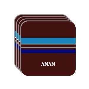 Personal Name Gift   ANAN Set of 4 Mini Mousepad Coasters (blue 