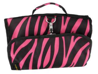 Hot Pink / Black Zebra Print Toiletry Organizer Bag  