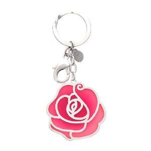  [Aznavour] Wide Rose Key Chain / Pink (Silver). Office 