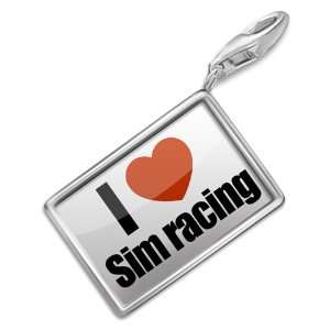 FotoCharms I Love sim racing   Charm with Lobster Clasp 