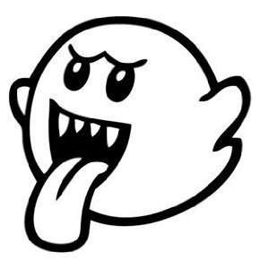  BOO GHOST VIDEO GAME   5 WHITE   Vinyl Decal Window 