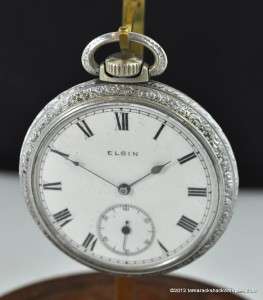 1914 Elgin Pocket Watch 16s Keystone Case Roman Numerals For Repair 