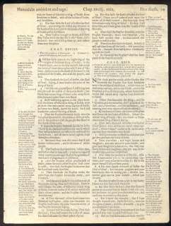 1633 Geneva Bible Leaf/RARE/AMSTERDAM/FRAMED JEREMIAH 29/