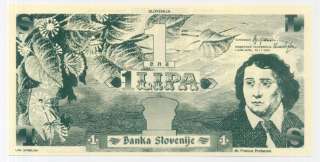 SLOVENIA *1 Lipa 1989 UNC *First Issue (25,000 pcs Issued.Only 10,000 