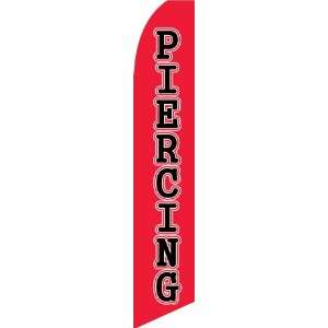 12ft x 2.5ft Piercing Feather Banner Flag Set   INCLUDES 15FT POLE KIT 
