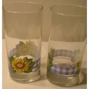   Sunsation Sunflowers 16 oz. Glasses   One (1) Glass 