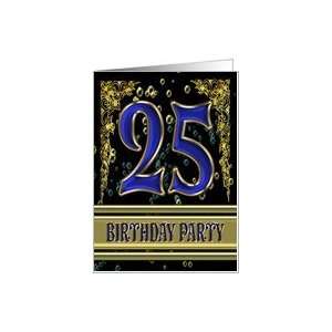  25th Birthday Party invite suitable for a boys party Card 