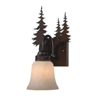 NEW 1 Light Rustic Tree Wall Sconce Lighting Fixture, Burnished Bronze 
