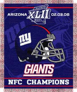 New York Giants 2007 NFC Champions Woven Jaquard Throw