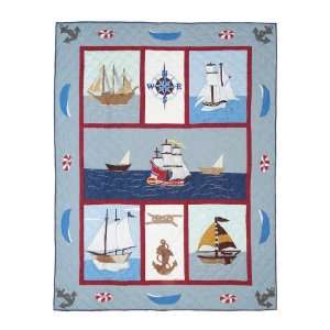   Patch Magic Ships Ahoy Quilt, Twin, 65 Inch by 85 Inch